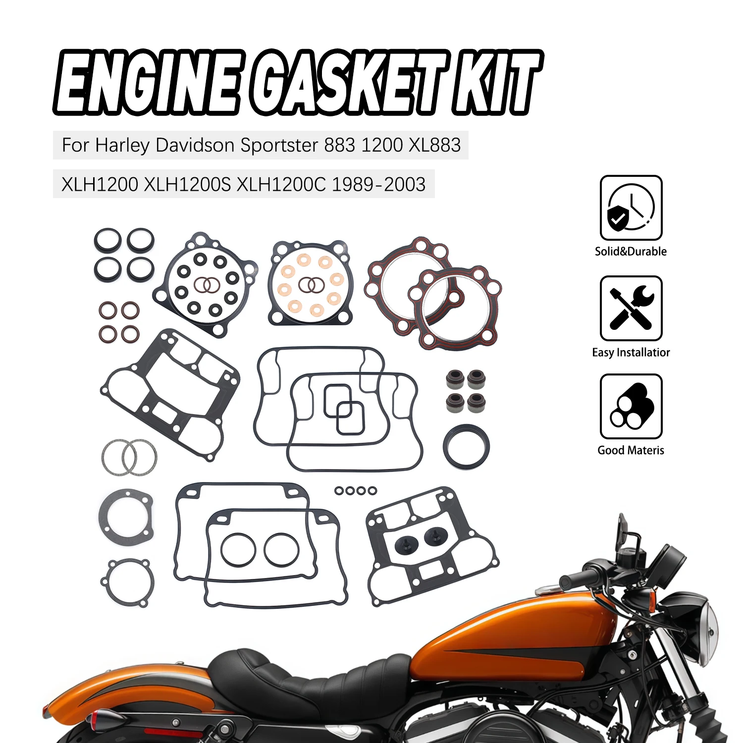 

Motorcycle Accesorios Engines Crankcase Clutch Covers Cylinder Gasket For Harley Sportster 883 XL883 XLH1200 S C Sport Custom