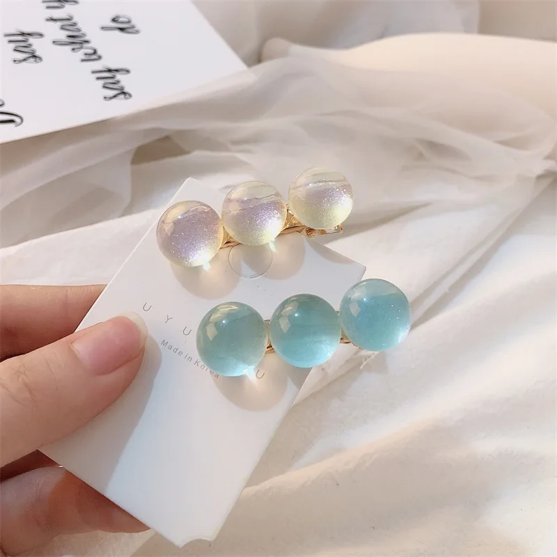 Mermaid Tear Colorful Fantasy Color Circle Hair Clips For Girl Kids Cute Kawaii Fancy Hairpin Fashion Accessories Gift