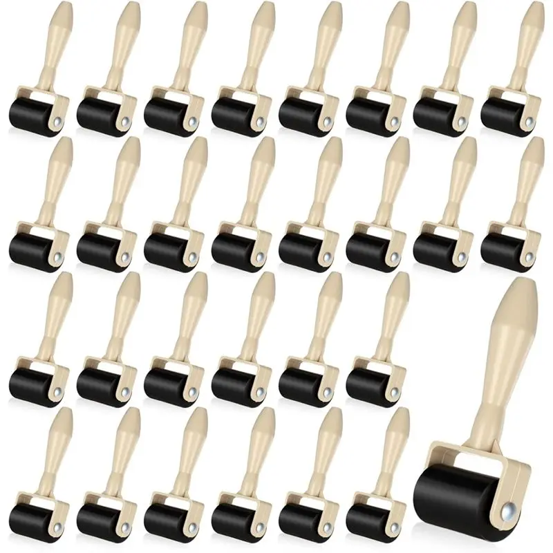 

-November Ink Roller 30 Pcs Rubber Brayer Rollers For Printmaking Gluing Printing For Inking Block Paper Applicator Tool, 1.4 In