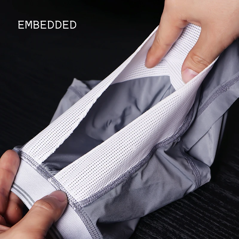 Intimo da uomo Boxer Hombre Ropa Interior Mutandine di seta ghiacciata traspirante