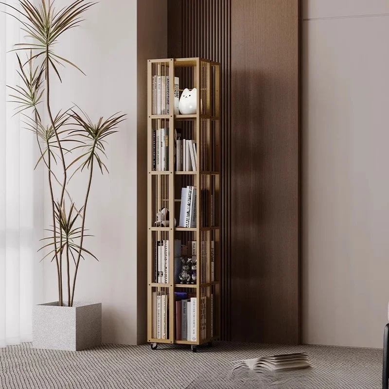 

Factory Rotating Bookshelf Home Living Room Movable Multi-layer Shelf Non-solid Wood Storage Artifact Simple Bookcase