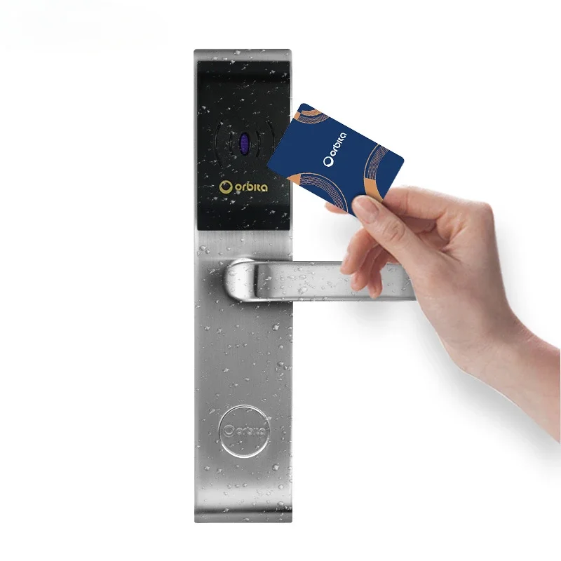 Professional smart card hotel interior door lock system with free software &mechanical key