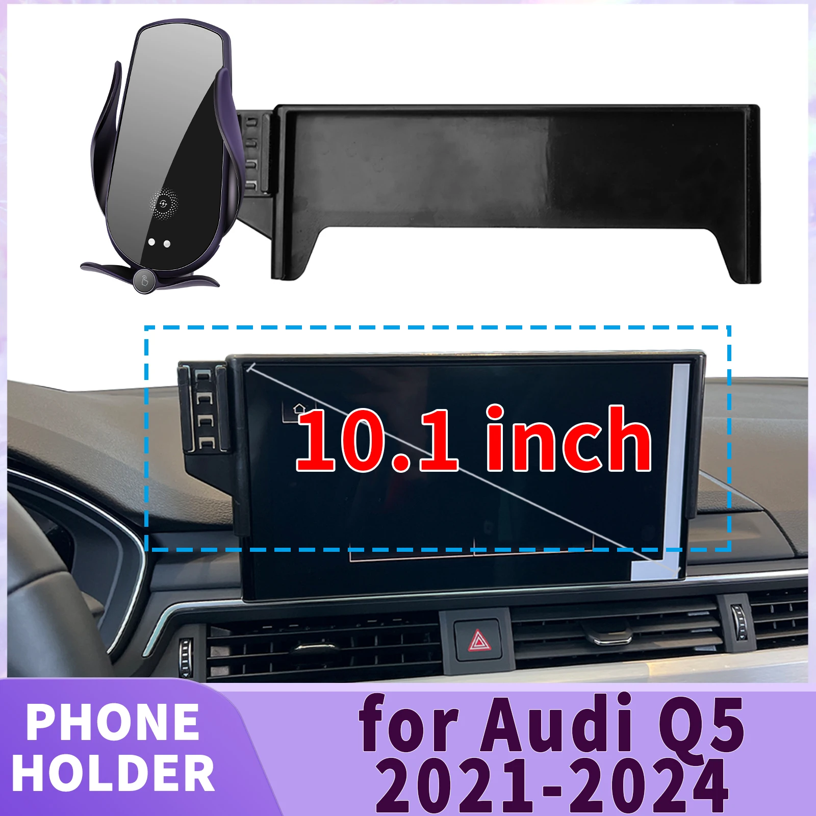 

fit for Audi Q5 2021 2022 2023 2024 10.1inch Screen Base Phone Holder Mount ​​ Secure Clip Car​​ accessoires