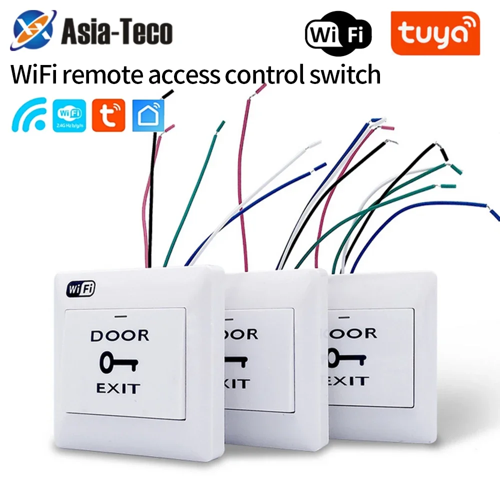 

Tuya App WiFi Door Exit Button Voice Remote Door-Opening Wireless Release Push Switch For Electronic Lock Access Control System