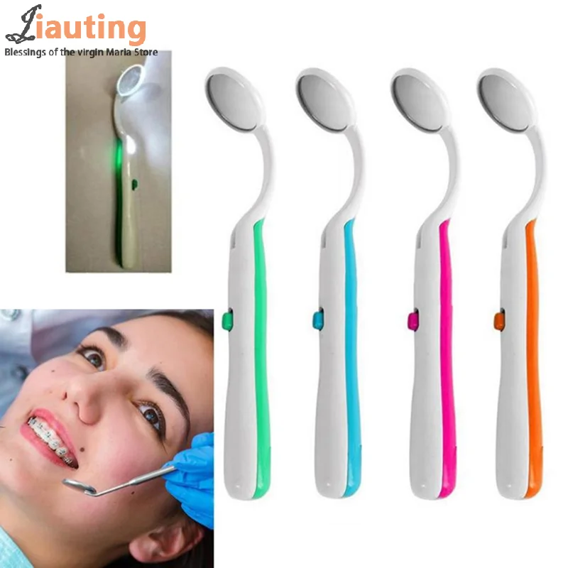1PCS Portable Reusable Dental Led Light Mouth Mirror Dentist Oral Checking Anti Fog Bright Tooth Care Hygiene Clean Instrument