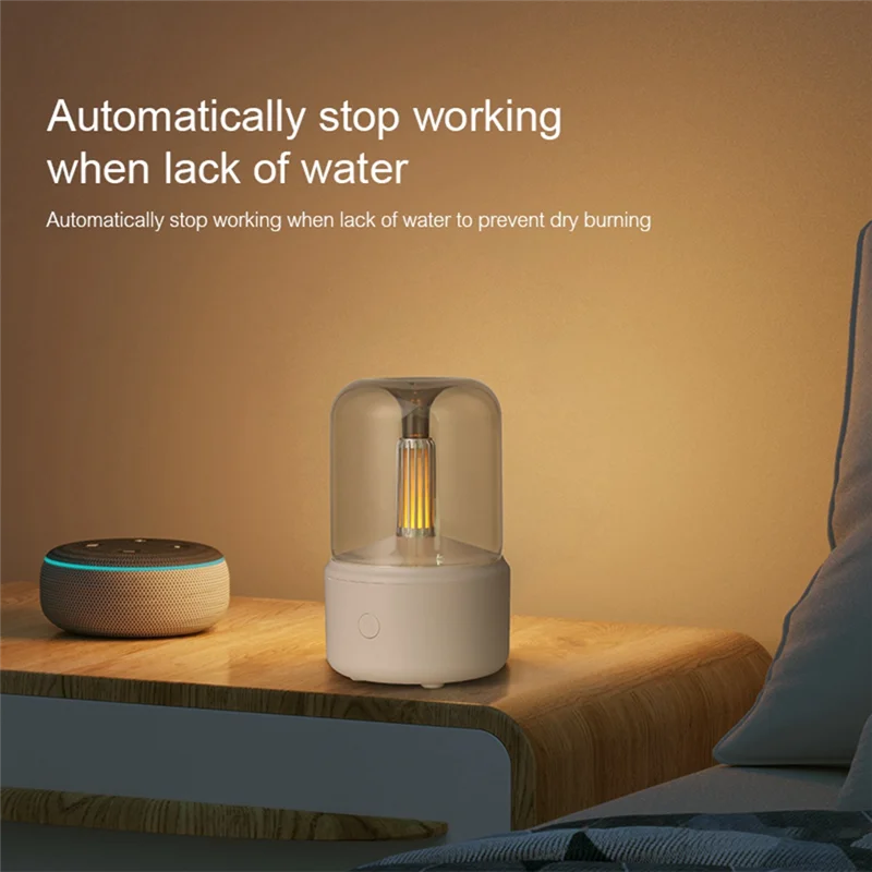 

L73A 2025-120ML Candlelight Aromas Diffuser USB Home Air Humidifier Cool Mist Maker Fogger Essential Oils LED Night Light