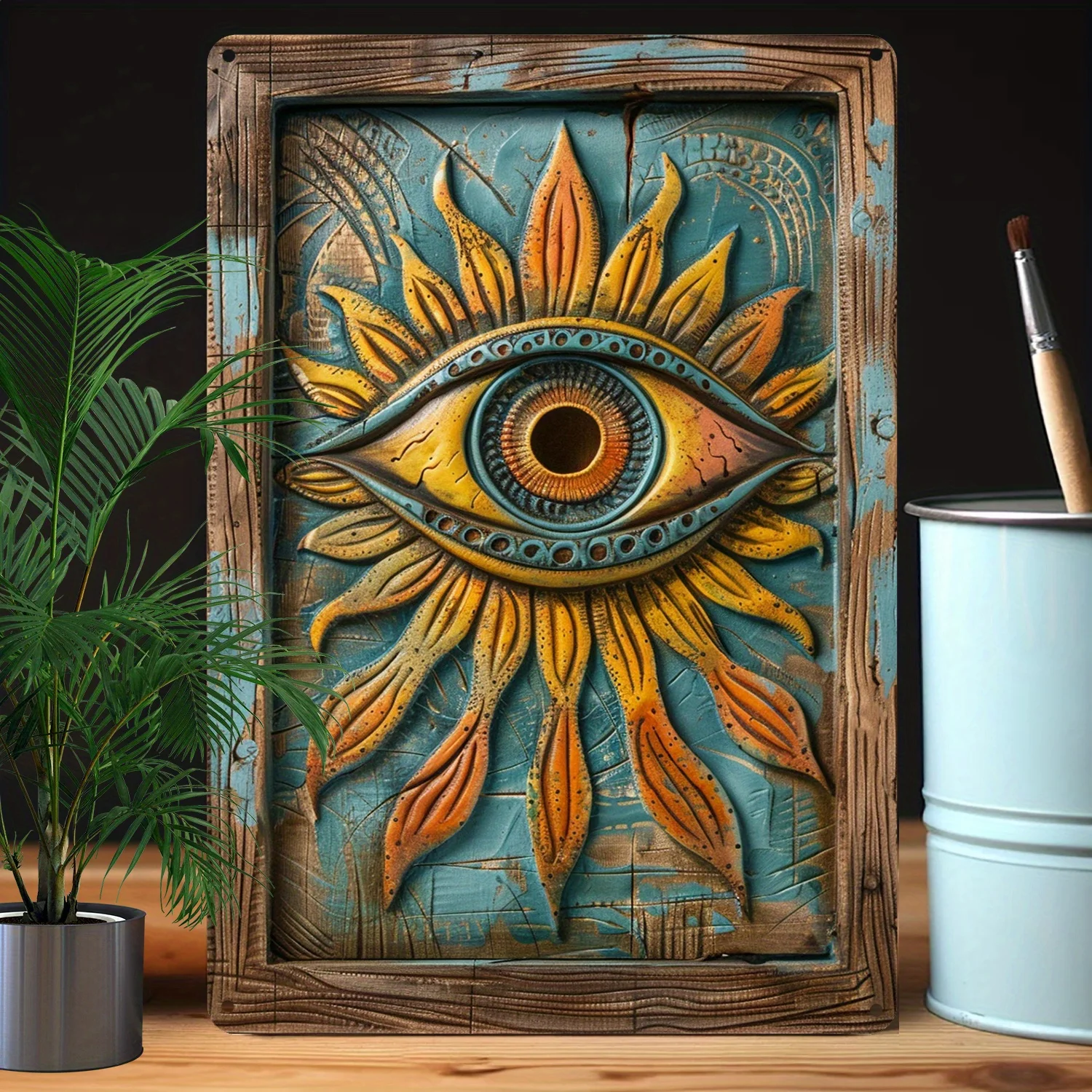 

Vintage Anatolian Evil Eye Aluminum Sign - 8X12 Inch | Perfect for Bedroom, Living Room, Office Decor & Gifts Home Decor Posters