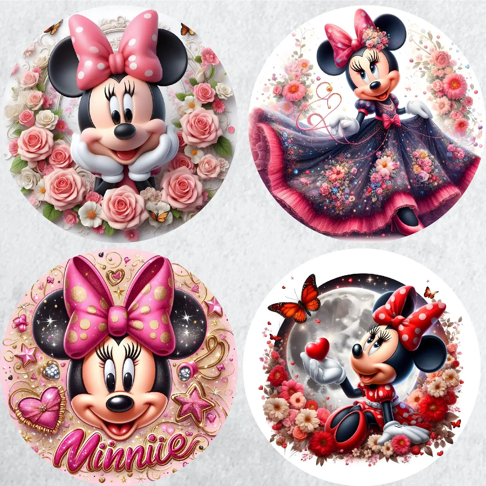 

Disney Minnie Circle Round Backdrop Banner Covers Elastic Cloth Fabric Girl's Party Photo Studio Background Balloon Decoration