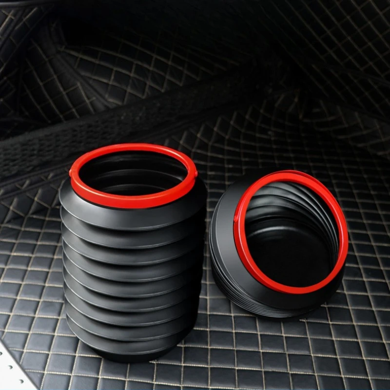 1pc Foldable Car Trash Can Retractable Storage Bucket Portable Organizer for Automobile