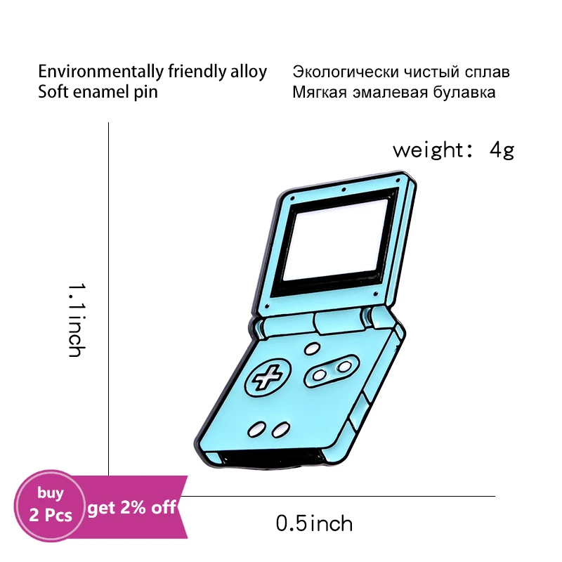 Handheld Game Console Enamel Pins Custom Brooches Lapel Pin Bag Blue Game Metal Badge Jewelry Gift for Friends Drop Shipping