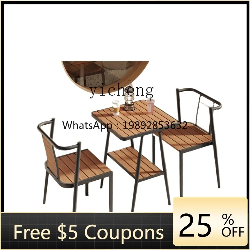 

ZZ ZK Balcony Courtyard Outdoor Desk-Chair Combination Outdoor Garden Waterproof Occasional Table Chair