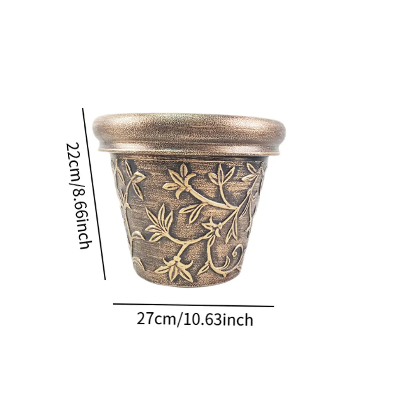 Vine Pattern Rustic Planter Flower Pot Lightweight Flowerpot Retro Decorative Greek Style Plant Pot for Balcony Garden Patio