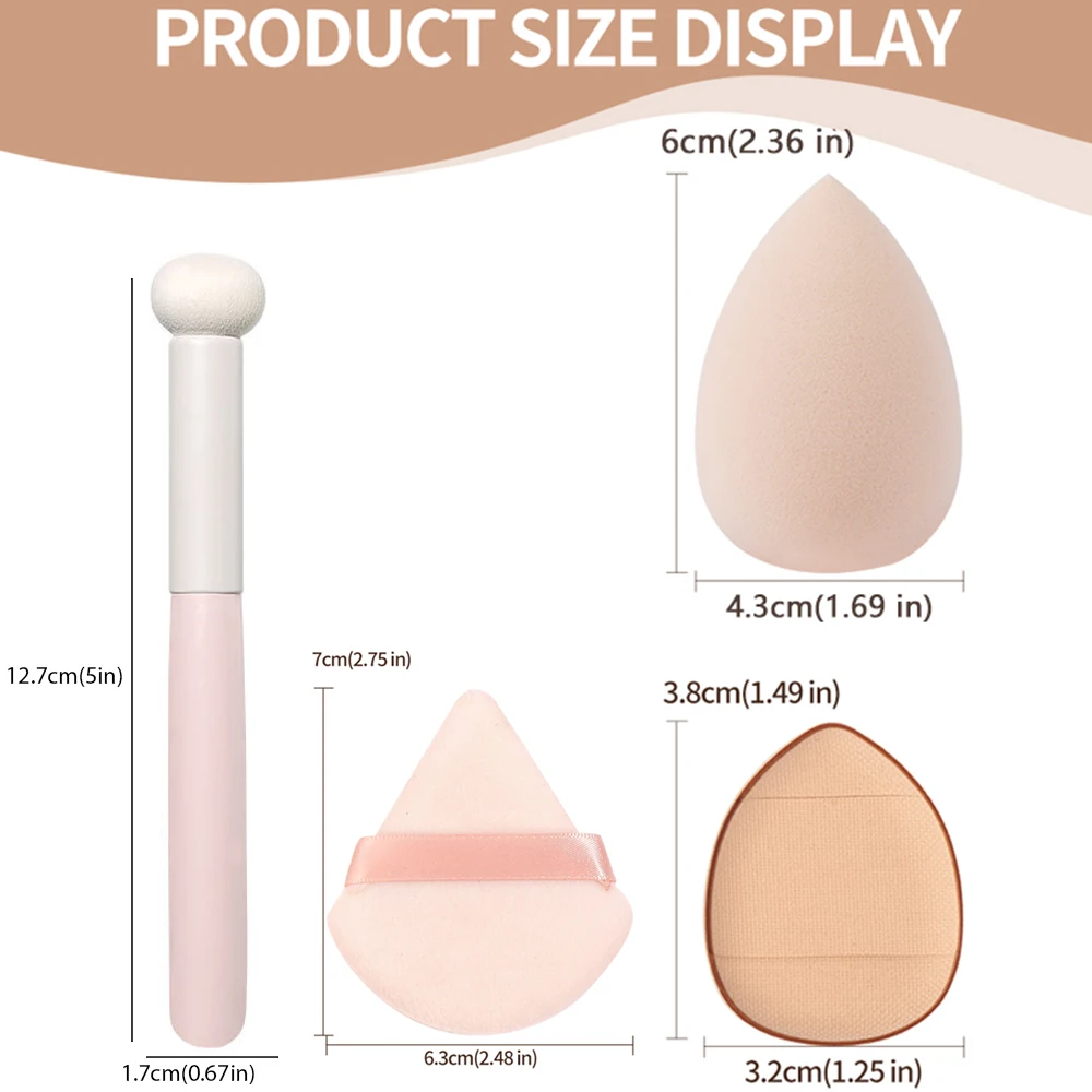 14Pcs Makeup Sponge Set Concealer Brush Lipstick Lip Powder Mushroom Head Puff Wet Dry Use Foundation Cosmetic Makeup Accesories