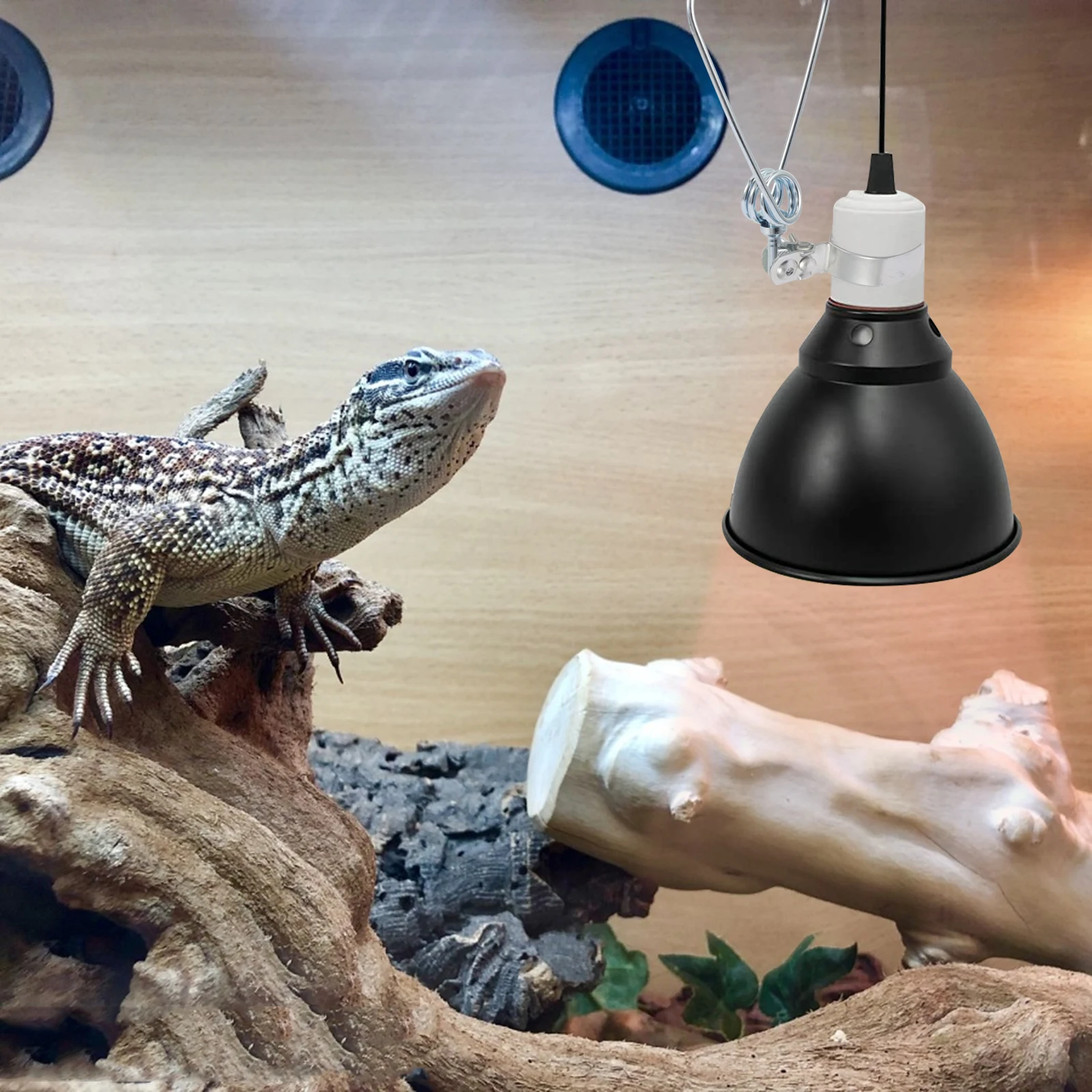

Aluminum Alloy Reptile Lamp Clip Cover Dome Light Heat Terrarium Fixture Holder Sturdy Clamp Practical Durable Indoor Outdoor