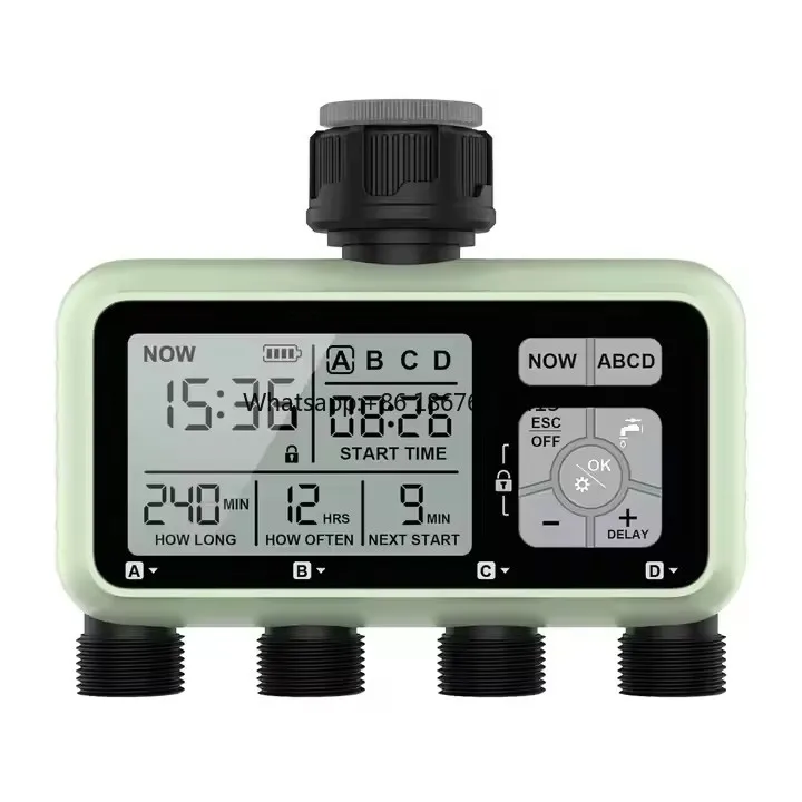 

YG-379 Large Screen Automatic Irrigator Timer 4 Zones Irrigation Watering Timer for Garden Courtyard