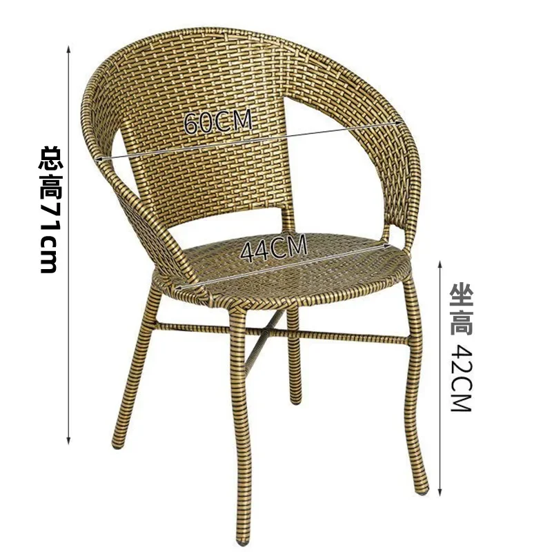 Beach Camping Rattan Garden Chair Patio Dining Lawn Nordic Balcony Chair Outdoor Modern Sedie Da Giardino Patio Furniture WK50GC