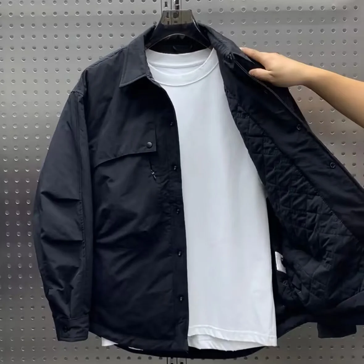 Chaqueta de Algodón Grueso y Cálido para Hombre, Estilo Otoño-Invierno, Holgada, Ropa de Trabajo, Prenda Exterior de Moda, Ma...