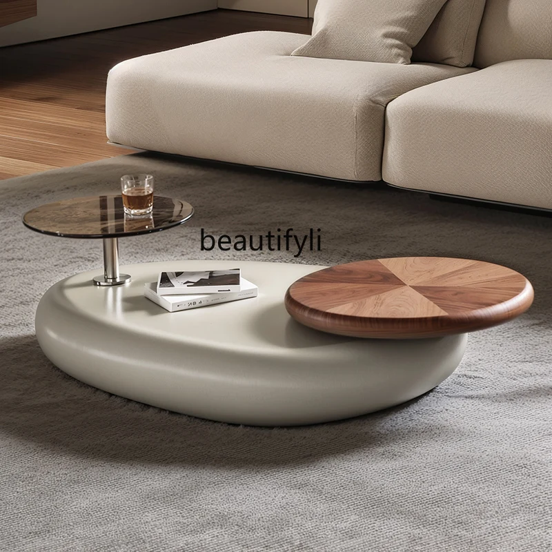 Artistic sense creative multi-functional rotating coffee table simple modern medieval tea table low table