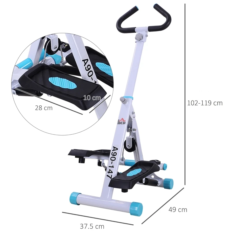 Picture 3: PINGGO Adjustable Twist Stepper Aerobic Ab Exercise Fitness Workout Machine w/ LCD Screen, Height Adjust Handlebars for Home Gym