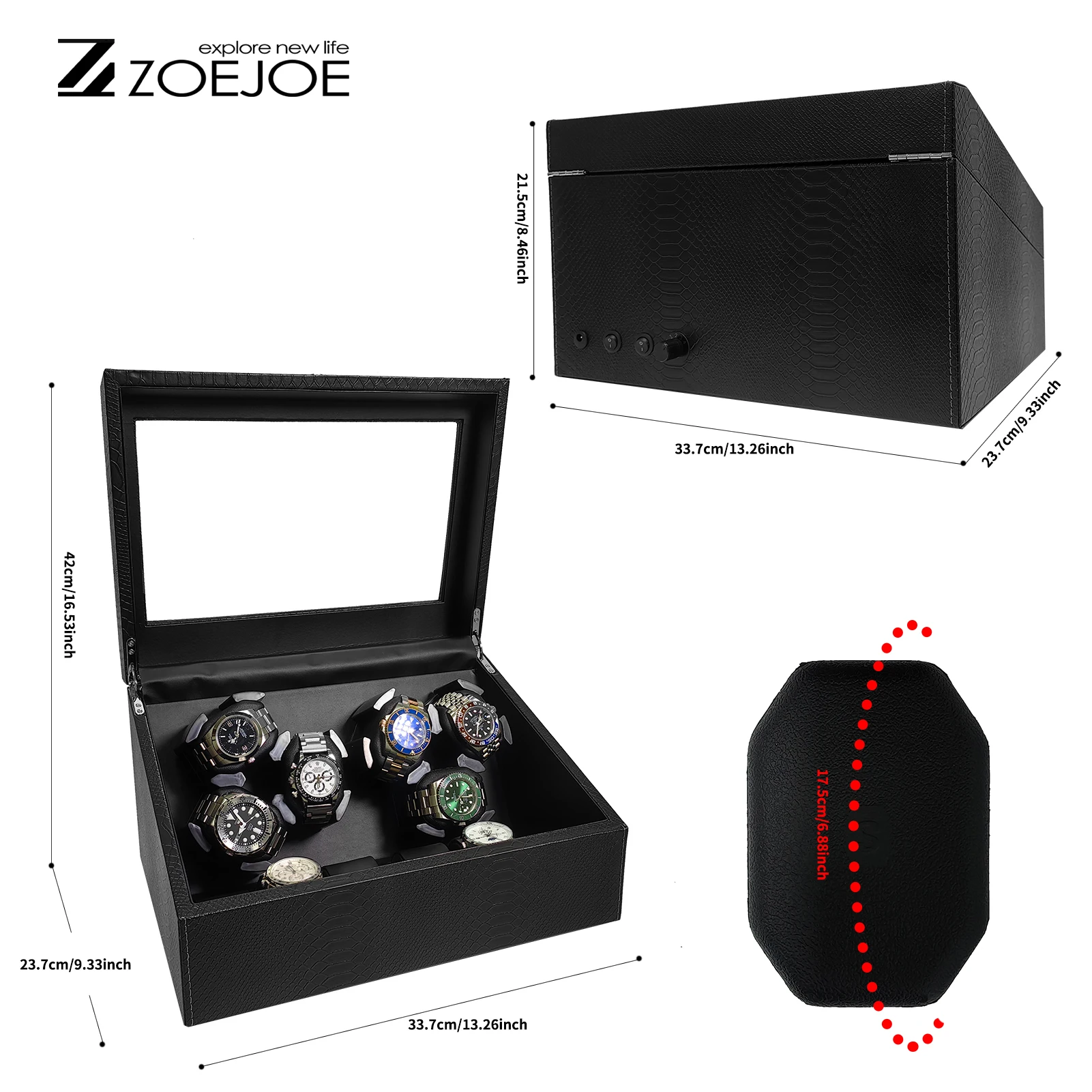 ZOEJOE 6 + 6 スロット自動時計ワインダー PU  - Luxury Watch Winder Box のレビューと価格