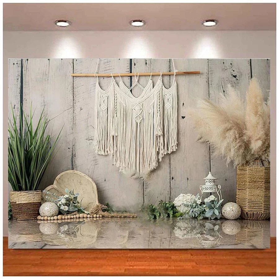 

Photography Backdrop Bohemia Dream Catcher Tree Willow Wall Grass Birthday Party Portrait Decor Studio Background Banner Poster