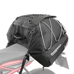 Motorcycle Saddle Bags Motor Expandable Cargo Bag Powersports Rack Bag Trunk Luggage Bag 35L-50L, Black