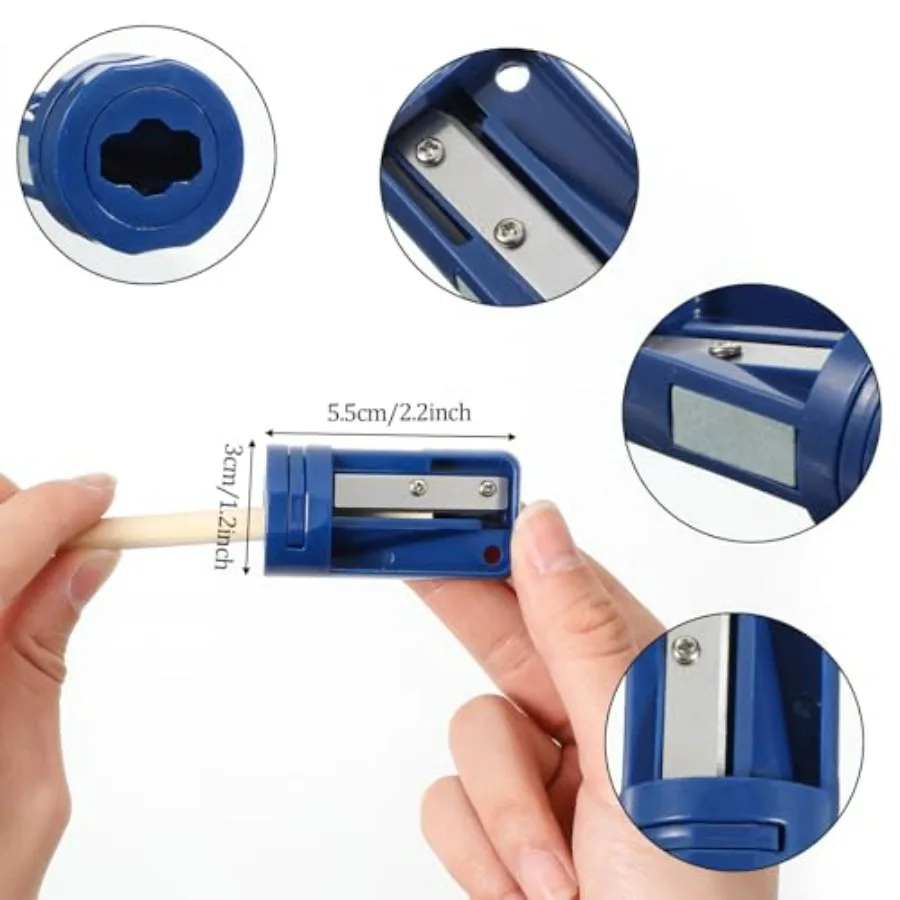 6 عبوات من مبراة أقلام النجار لأعمال النجارة والسفر والمدرسة والمكتب للاستخدام شديدة التحمل