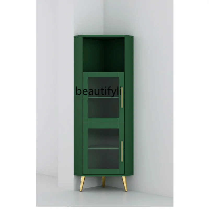 

Light Luxury Corner Cabinet Simple Modern Storage Cabinet Nordic Storage Cabinet Living Room Small Corner Storage Cabinet