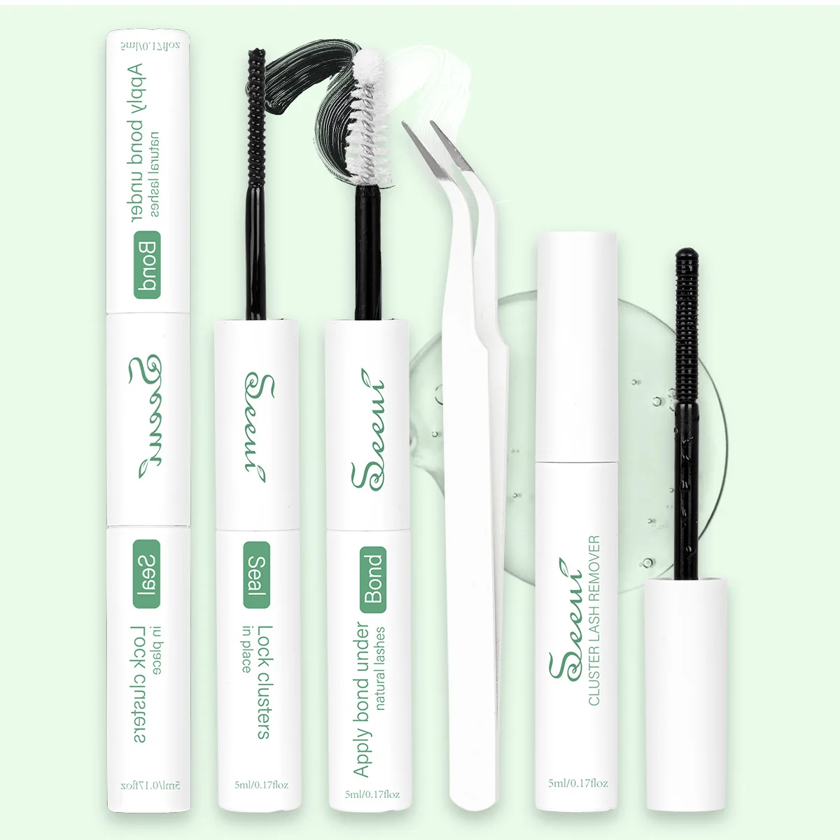 Wimpernkleber 2 in 1: Wimpernkleber und Versiegelung, Schwarzer Wimpernkleber, Wasserfest, Langanhaltend, Schnelltrocknend für den Heimgebrauch – Detail 1