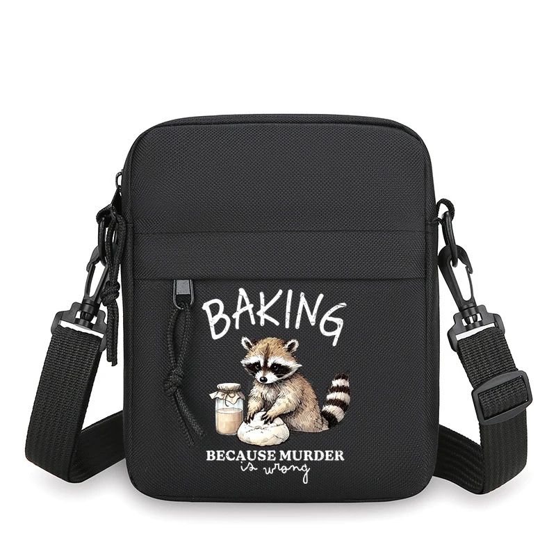 Humorous Quotes Cat Print Small Crossbody Bag Women Men Anime Coffee Kitten Kids Messenger Bag Vintage Zipper Shoulder Bag