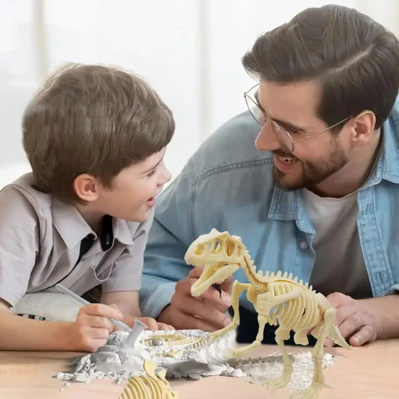 Dinosaur Skeleton Dig Kit Skeleton Digging Dino Toys 3D Dinosaur Skeleton Puzzle Display Models Buildable Dino Fossil Model For