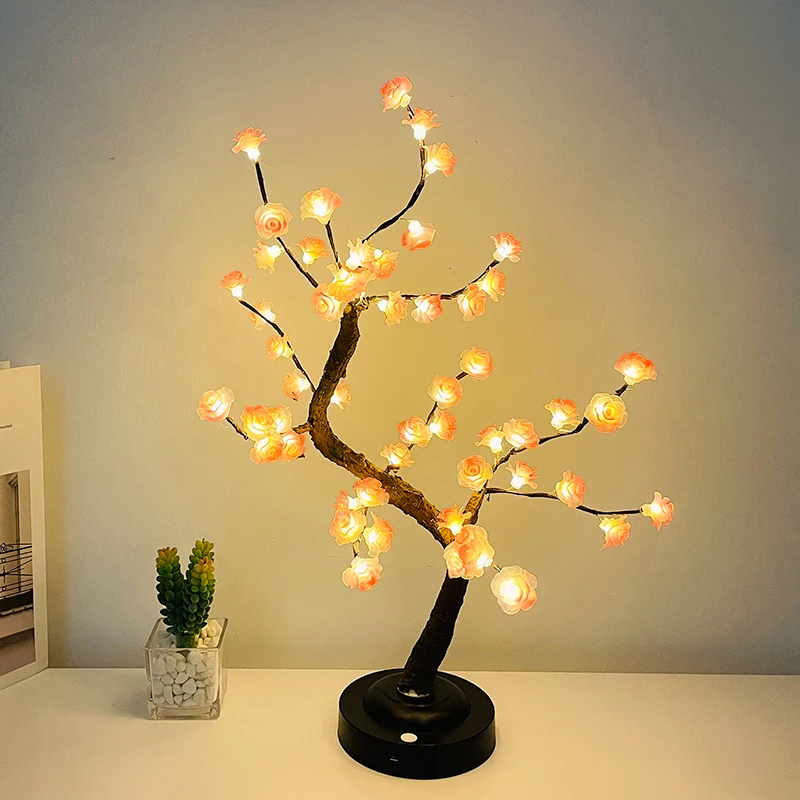 LED Light Tree, Rose Tree Light, Warm White, Adjustable Branches,LED Tree Lamp, Decorative Tree, Illuminated Tree Lighting, Indo