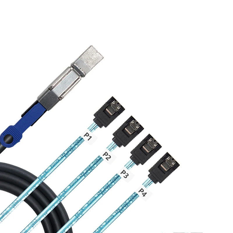 

SFF8644 with IC to 4X SATA 7P Straight SAS HD SFF-8644 Server Cable Hard Disk Cable Cord Wire
