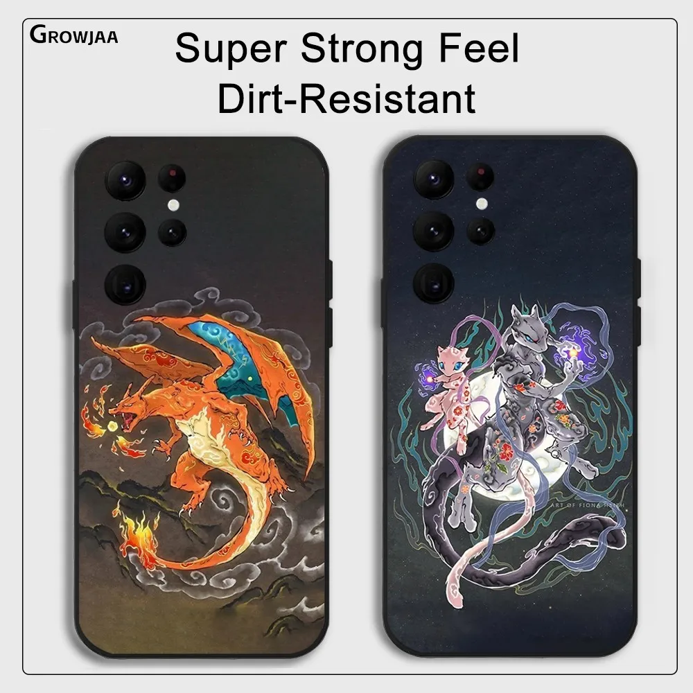 Ukiyoe Pokemon Art Phone Case for Samsung Galaxy S24 Ultra S22 S23 Ultra S21 S20 Protective Silicone Funda