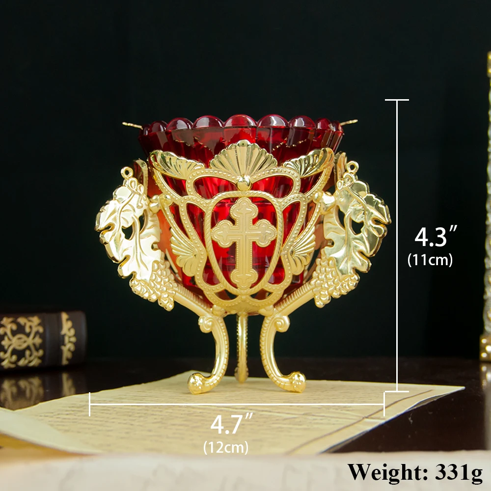 Печь православная Orthodox Church Cathedral Stove Gifts Oil Filled Glass Cup and Lamp Core Support Exquisite Alloy Stove Home De