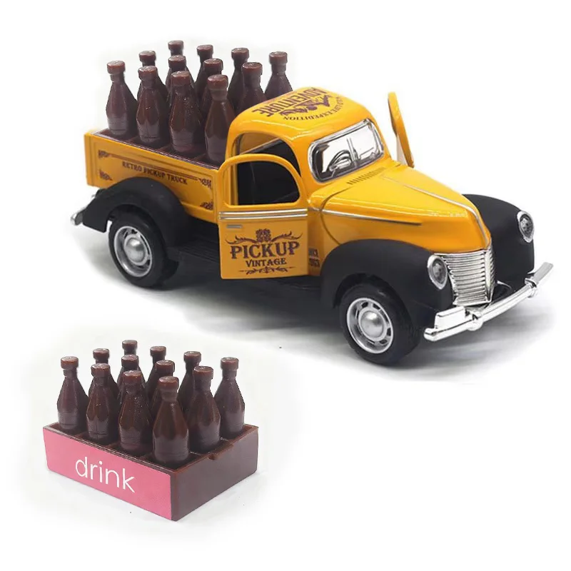 يموت الصب اللعب الرجعية بيك اب سبيكة خمر سيارة نموذج بيك اب سلسلة لعب الأولاد جمع اللعب