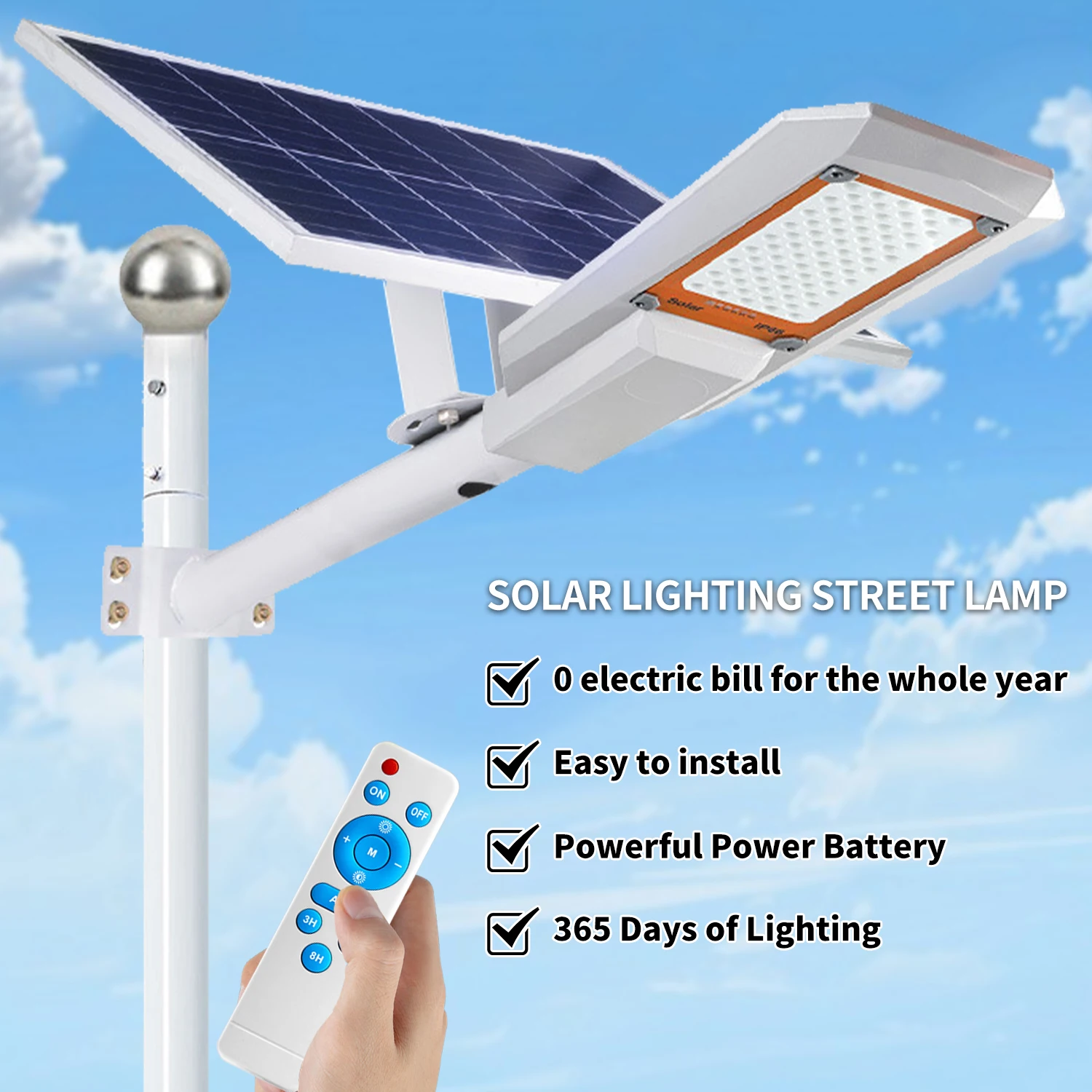 200W Powerful LED Solar Street Light Super Bright Outdoor 25000mah Waterproof Automatic Dusk to Dawn Lamp For Garage Garden Wall