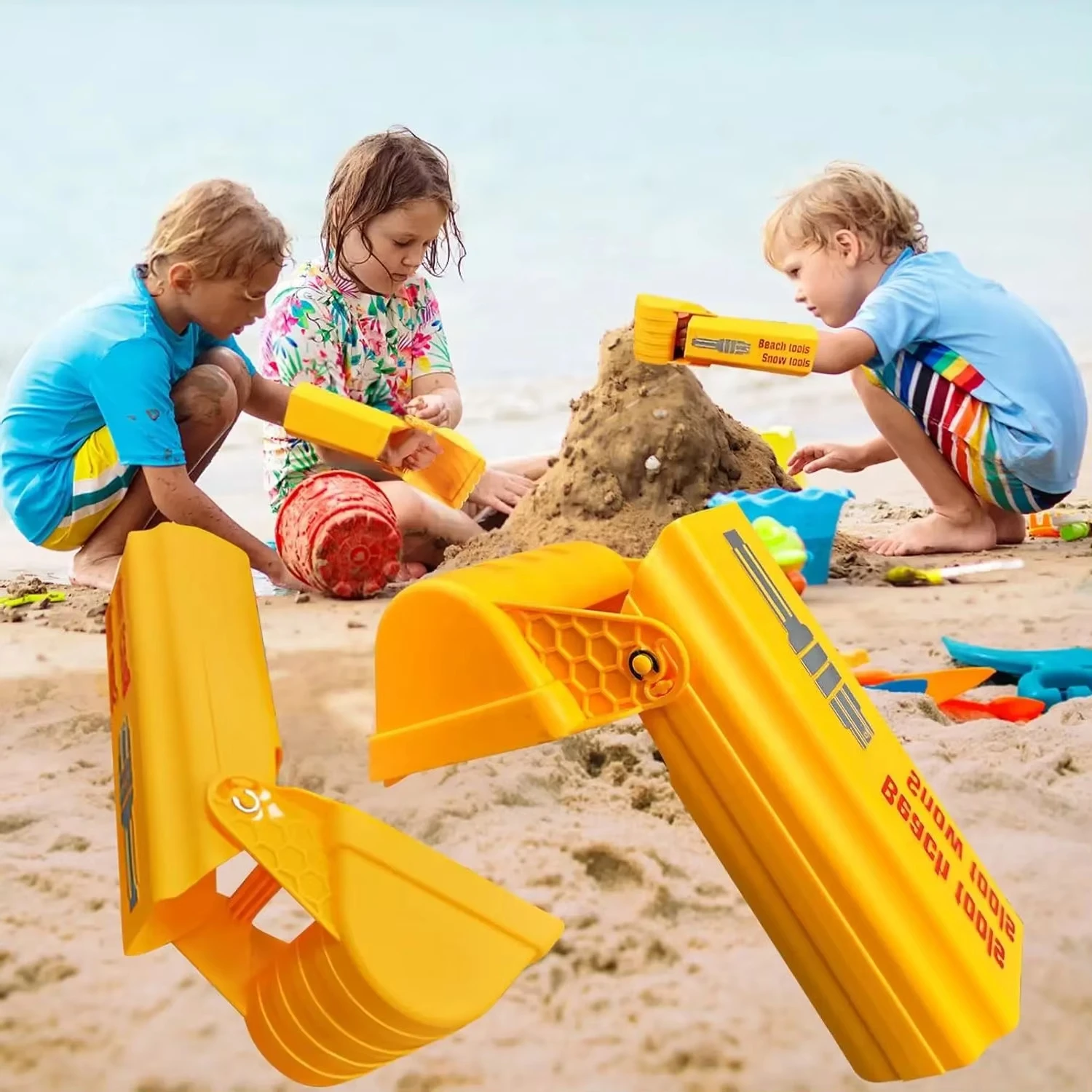 1/2 Stück Bagger-Handschaufel für Kinder, Strandspielzeug, Schnee- und Sandschaufel, Wasserspielzeug für Jungen und Mädchen, Outdoor-Spiel für Kinder im Sommer