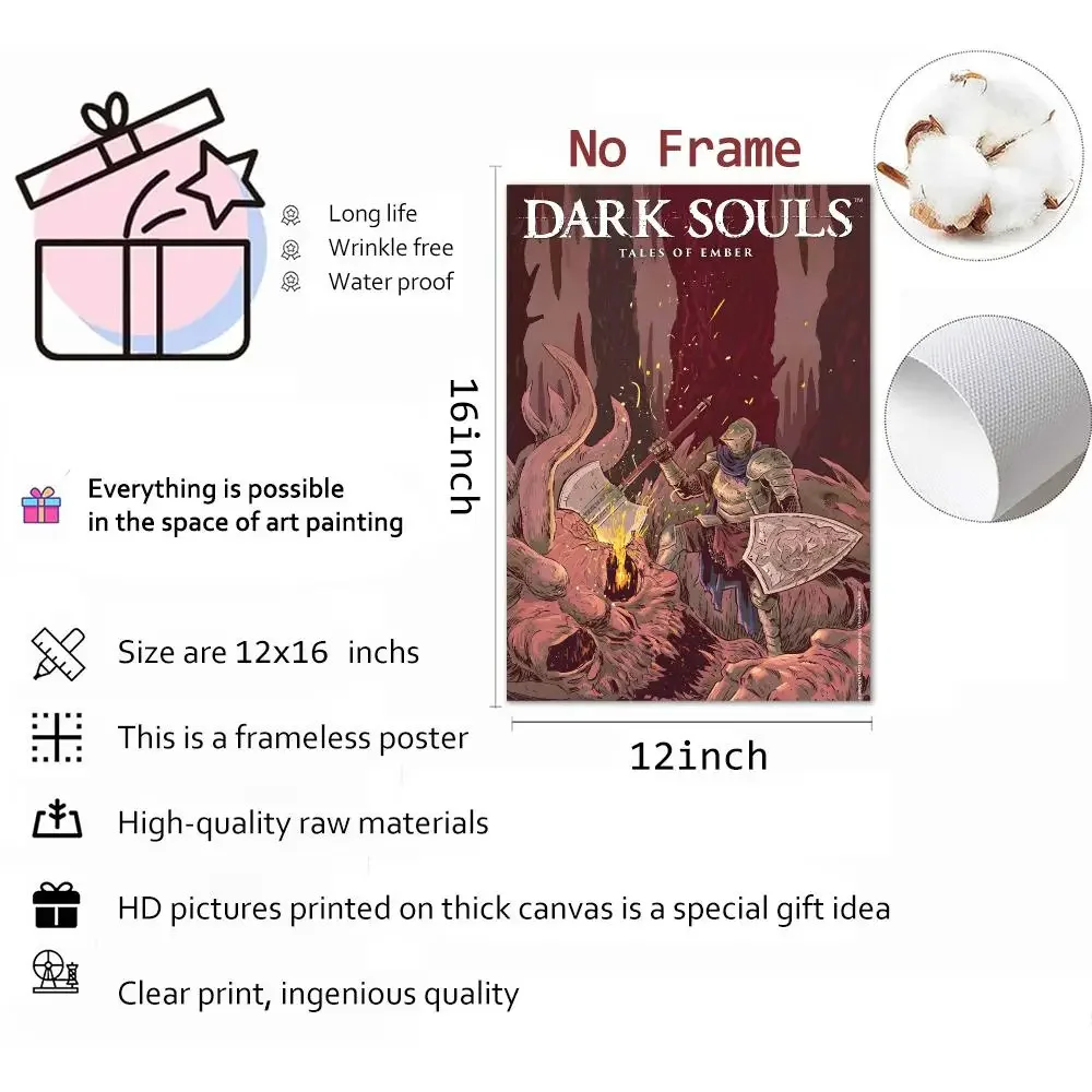 Game Punishing Action Dark Souls Painting Calligraphy Canvas Wall Art Mural Living Room Canvas Decor Gifts