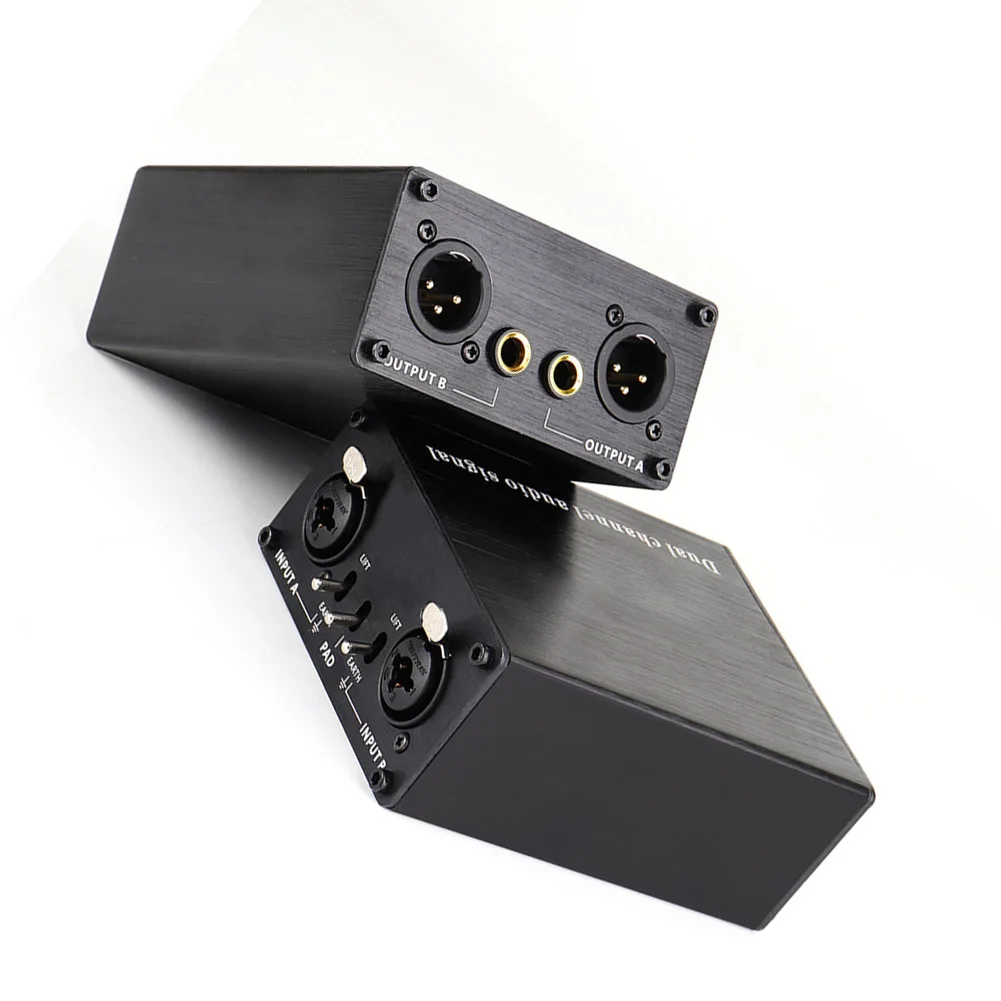 LA2XS Dual Channel Audio Isolator Noise Canceller 3 Pin XLR TRS Transformer Ground Loop Hum For Eliminator For Professional Soun