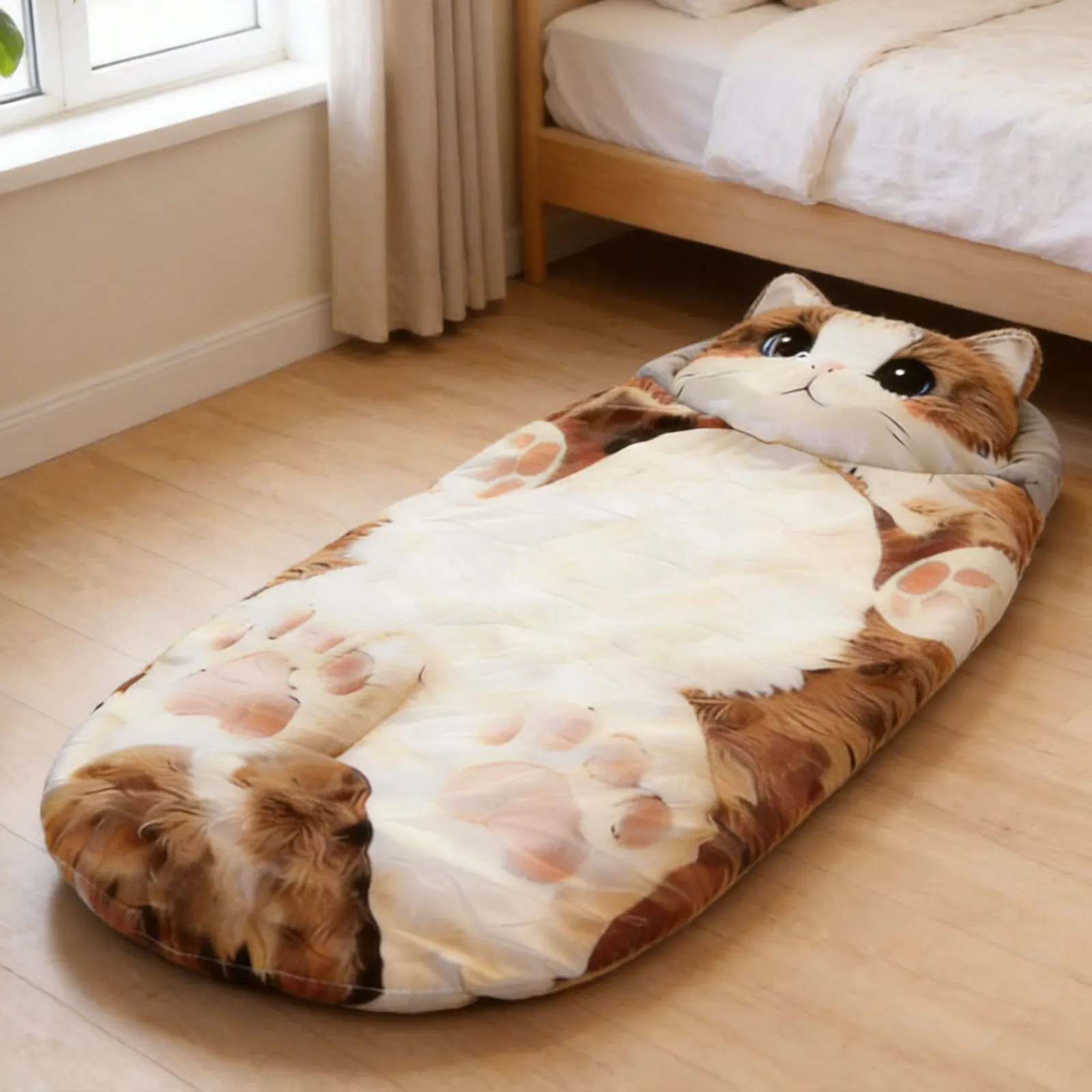 ぬいぐるみ猫型封筒型寝袋-689x315インチ-大人用ぬいぐるみ寝袋-旅行-アウトドア-キャンプ用