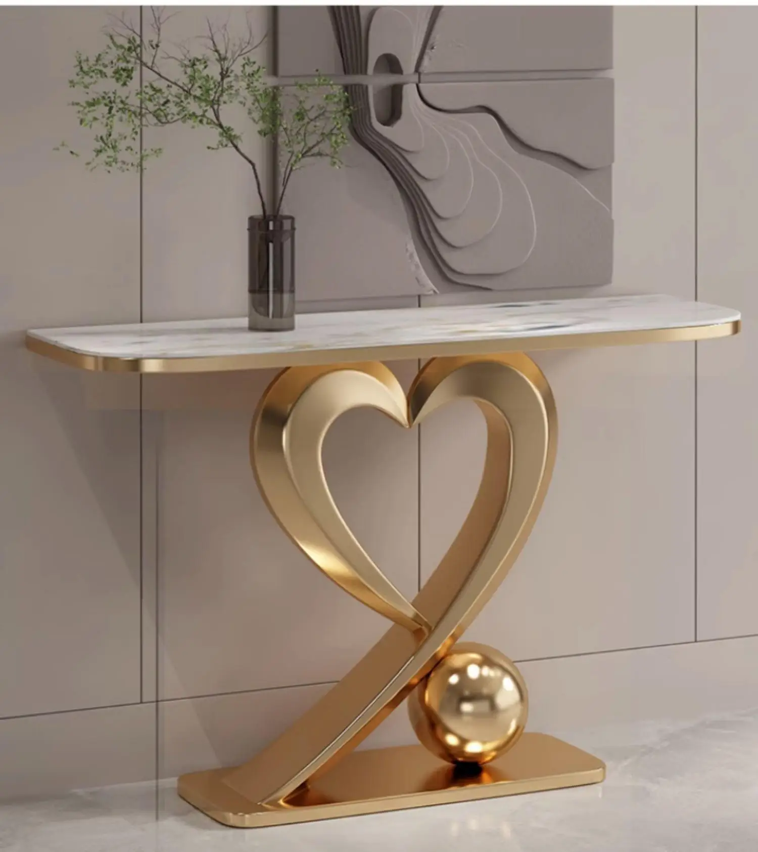 

Роскошный консольный столик из мрамора и нержавеющей стали, ультраузкий, для гостиной, прихожей, простой, с подсветкой, тумба под дверь, мебель