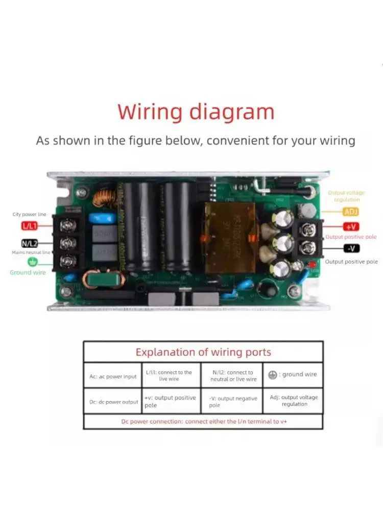 

652F 12V 10A Switching Power Supply With Short Circuit Protections And Easy Installation Design