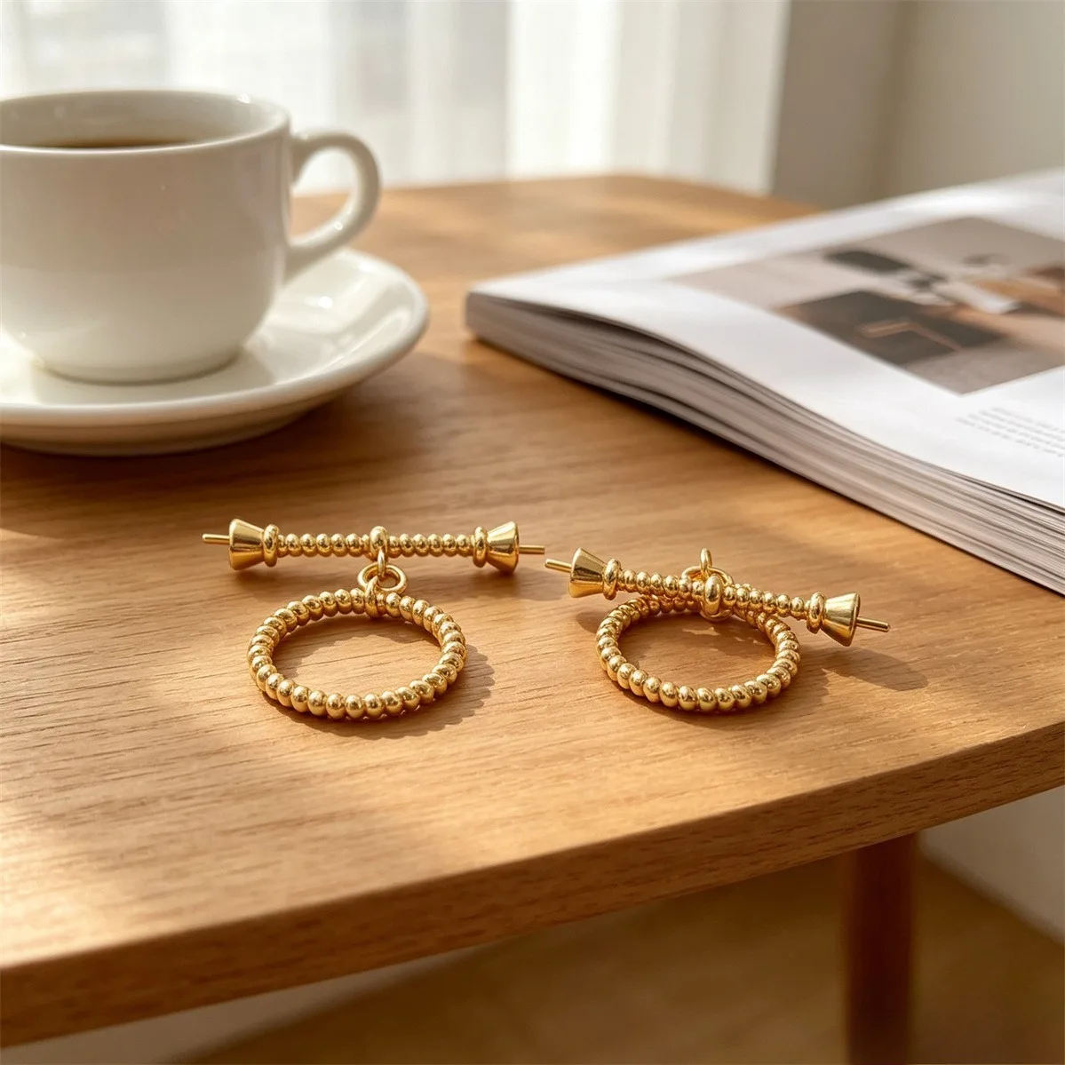 Brass 14K Gold Plated Threaded Round OT Clasp Double Sides For Gluing Pearls DIY Bracelet Necklace Jewelry Findings