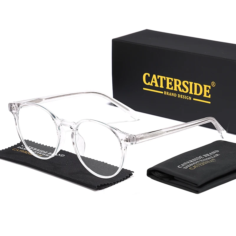 CATERSIDE Vintage Runde Männer Brille Rahmen Hochwertige Marke Design Anti Blau Licht Lesebrille Frauen Optische Rahmen – Detail 9