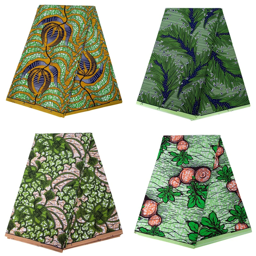 

Ankara African Polyester Wax Green Printed Fabric African Fabric for Sewing 3/6 Yards/lot African Fabric for Party Dress