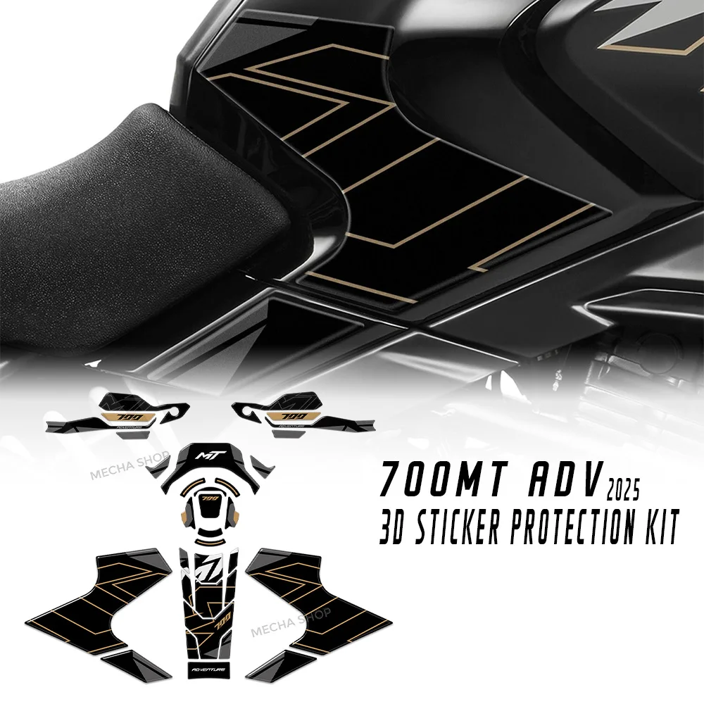 

Motorcycle Accessories For 700MT ADV Equipment 700MT ADV 2025 Fuel Tank Anti-Slip Anti-Scratch 3D Resin Sticker Protection Kit