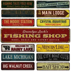 Decor Boats Fishing Shop Vintage Tin Signs Funny Street Metal Signs Country Road Sign for Home Wall Cafe Bar Man Cave Outdoor