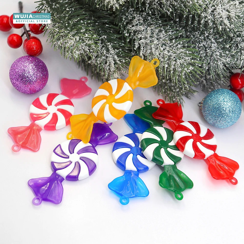 12PCS Christmas Lollipop Candy Cane Pendant Xmas Tree Hanging Ornaments for Holiday Party Navidad Natal Noel 2024 New Year Gifts