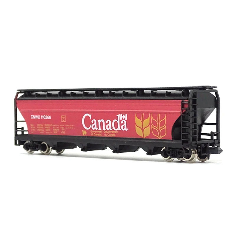 Diecast N scale 1/160 American MP Grain Wheat Cargo Hopper Train Model Red Adult Classic Collection Static Display Boy Toys